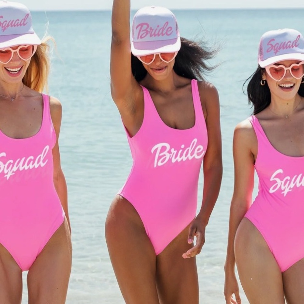 Sunny boutique Miami Hot pink bride one piece swim
